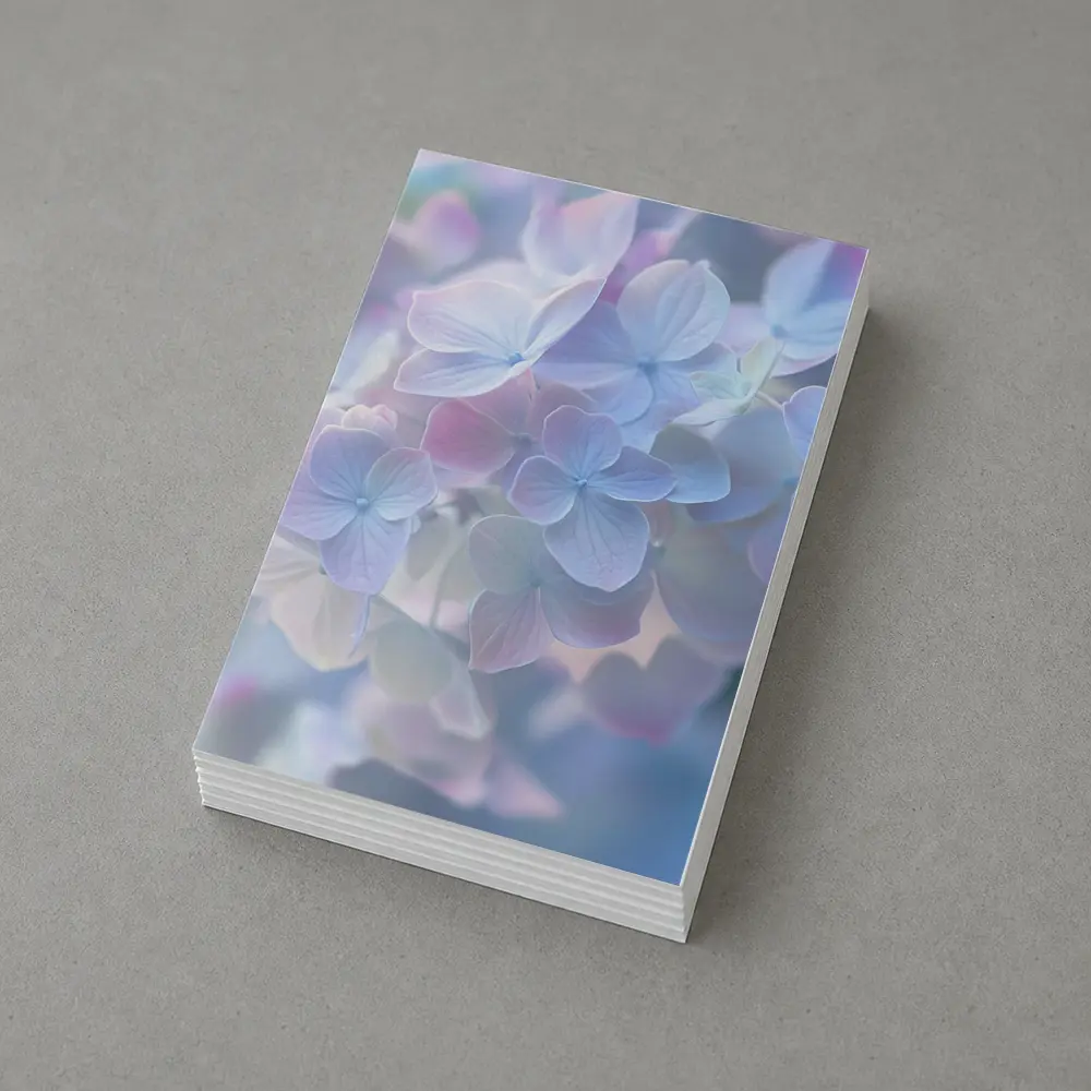 Soft Pastel Hydrangea Flowers Blue Background – Postcards