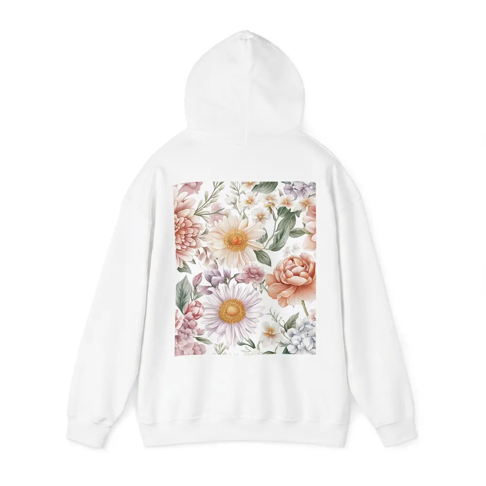 Pastel Watercolor Peonies Daisies Floral Pattern – Hoodies