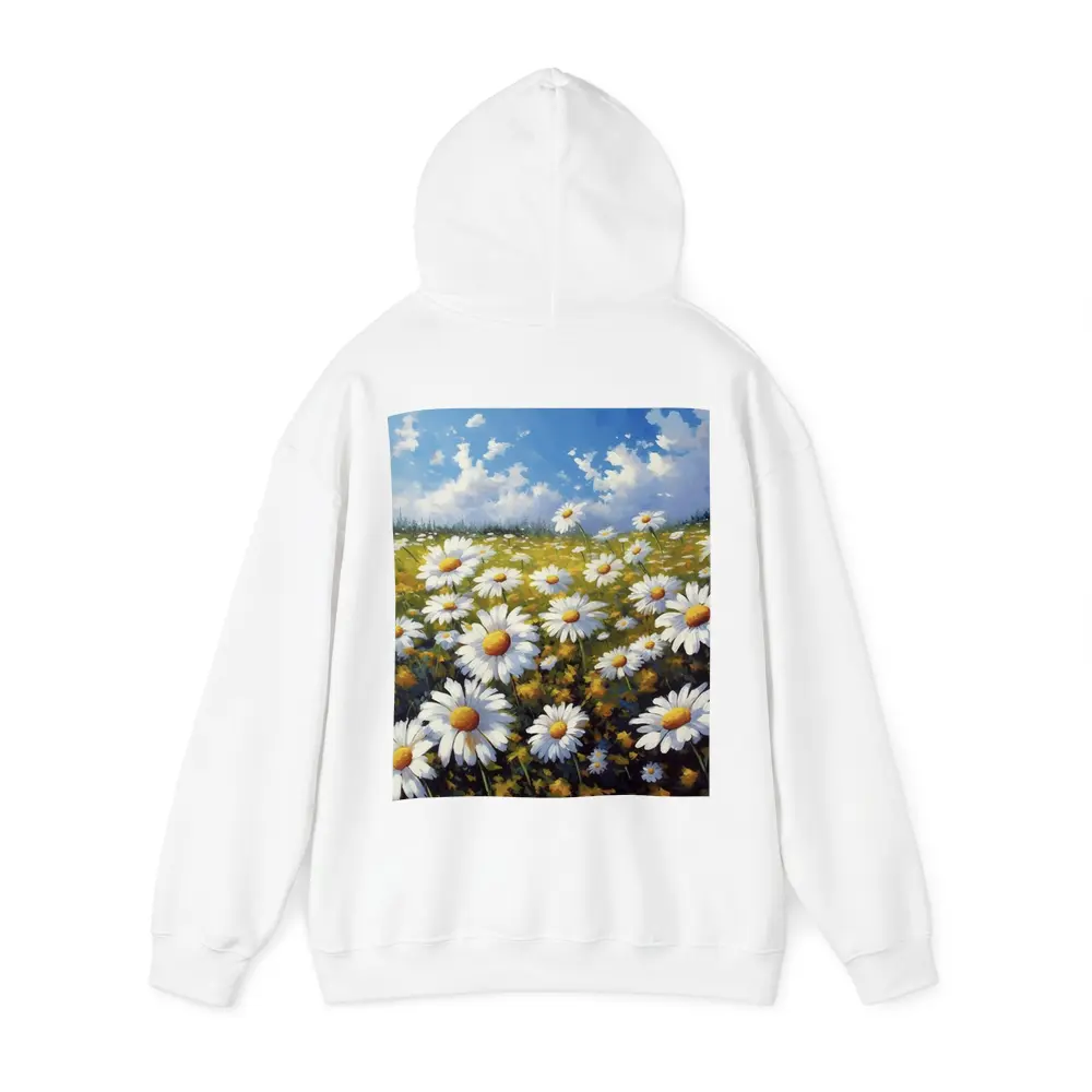 Daisy Field Oil Painting Blue Sky – Hoodies
