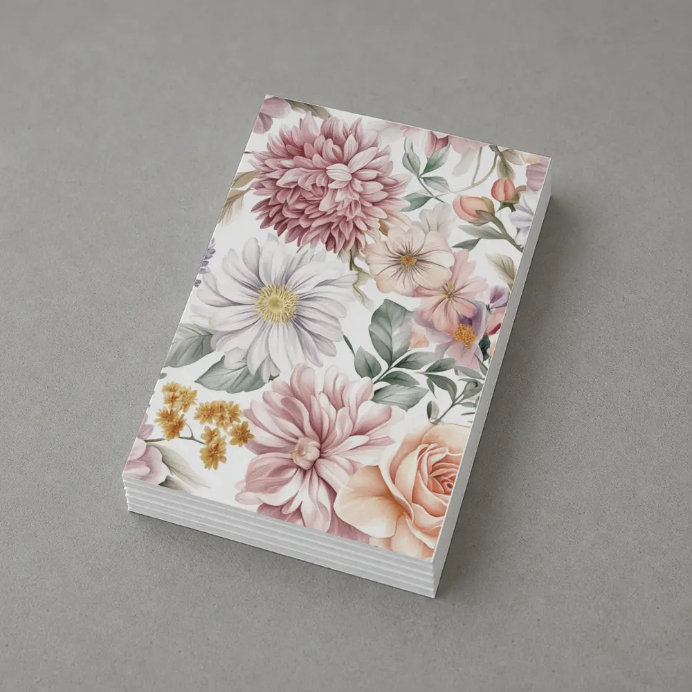 Watercolor Roses Dahlias Daisies Floral Pattern – Postcards