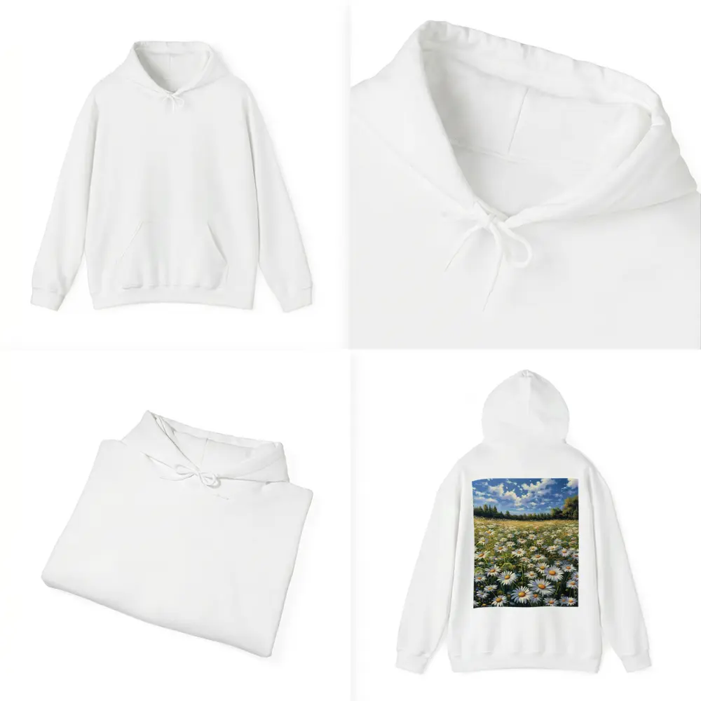 Daisy Field Painting Blue Sky Summer – Hoodies