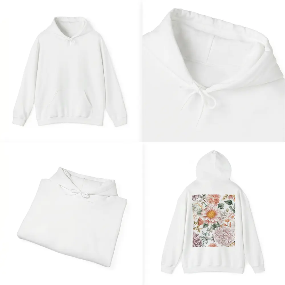 Watercolor Peonies Roses Daisies Floral Pattern – Hoodies