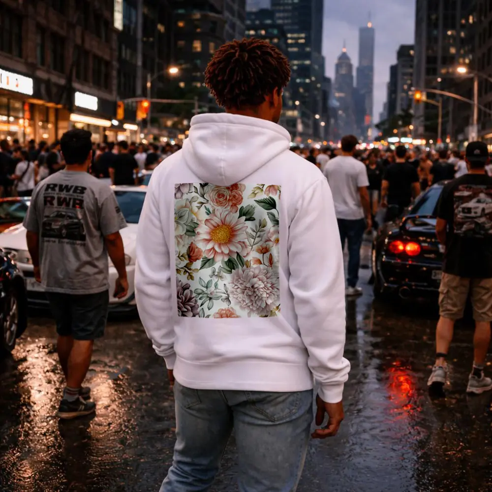 Watercolor Peonies Roses Daisies Floral Pattern – Hoodies