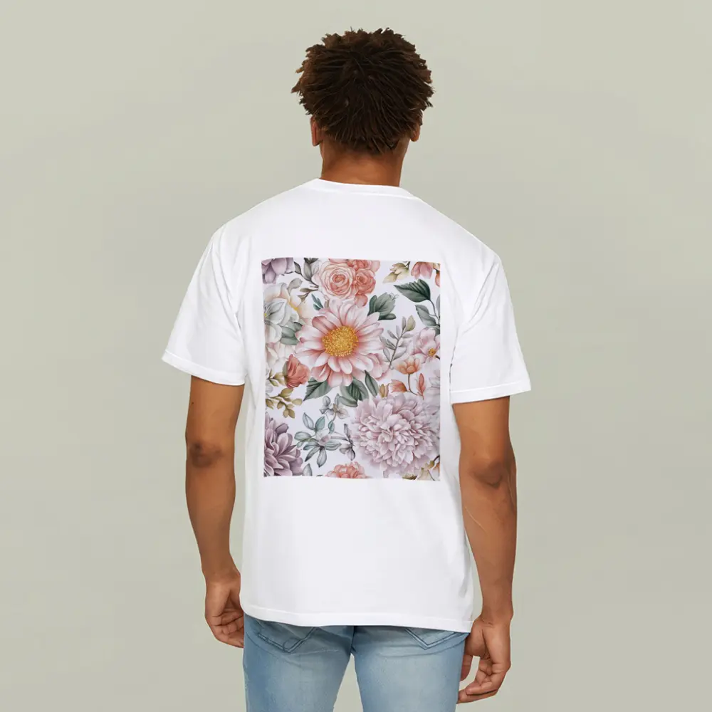 Watercolor Peonies Roses Daisies Floral Pattern – T-Shirts