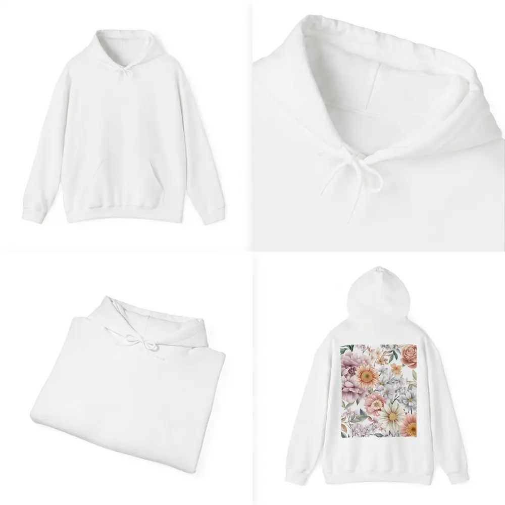 Watercolor Peonies Roses Daisies Floral Pattern – Hoodies