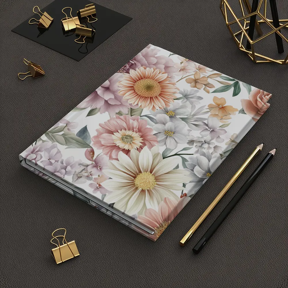 Watercolor Peonies Roses Daisies Floral Pattern – Notebooks