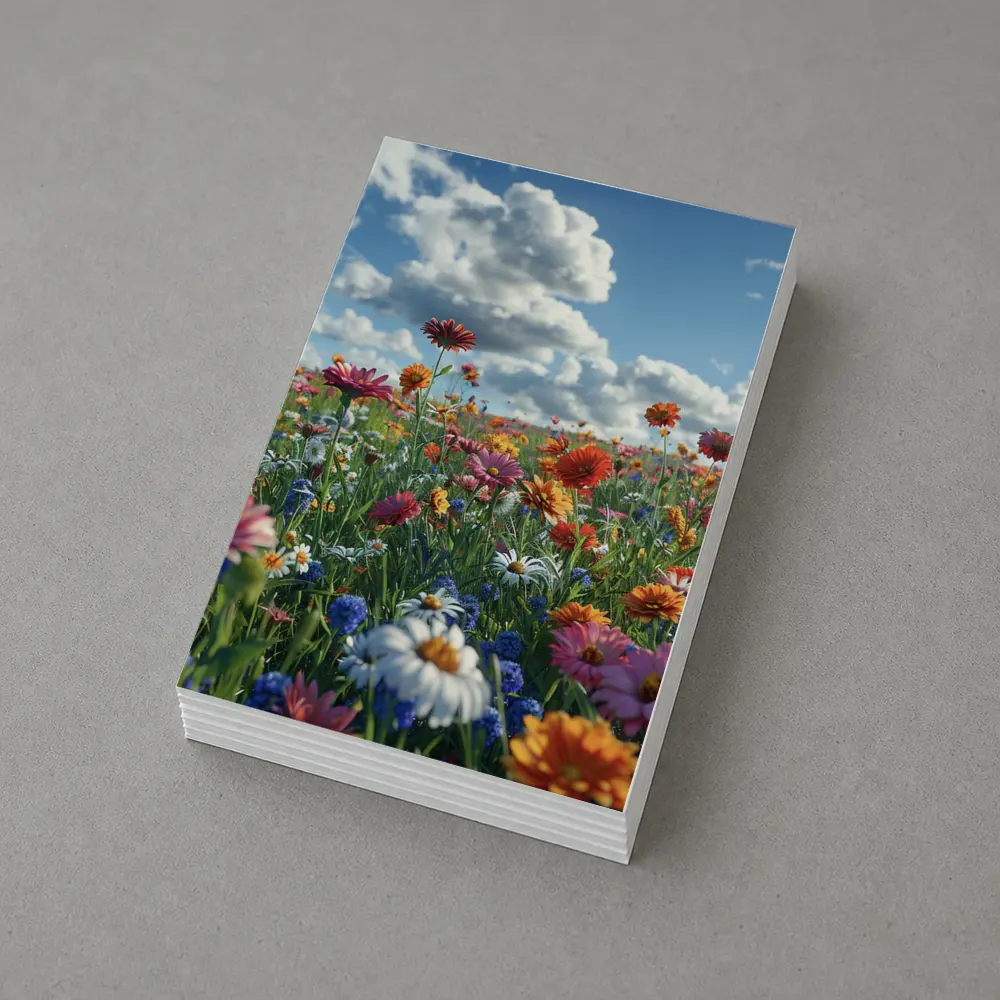 Wildflower Meadow Under Bright Blue Sky – Postcards