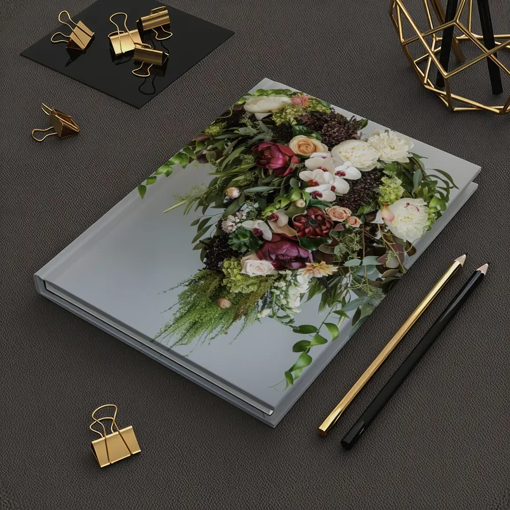 Dark Floral Bouquet Orchids Peonies Roses Green – Notebooks