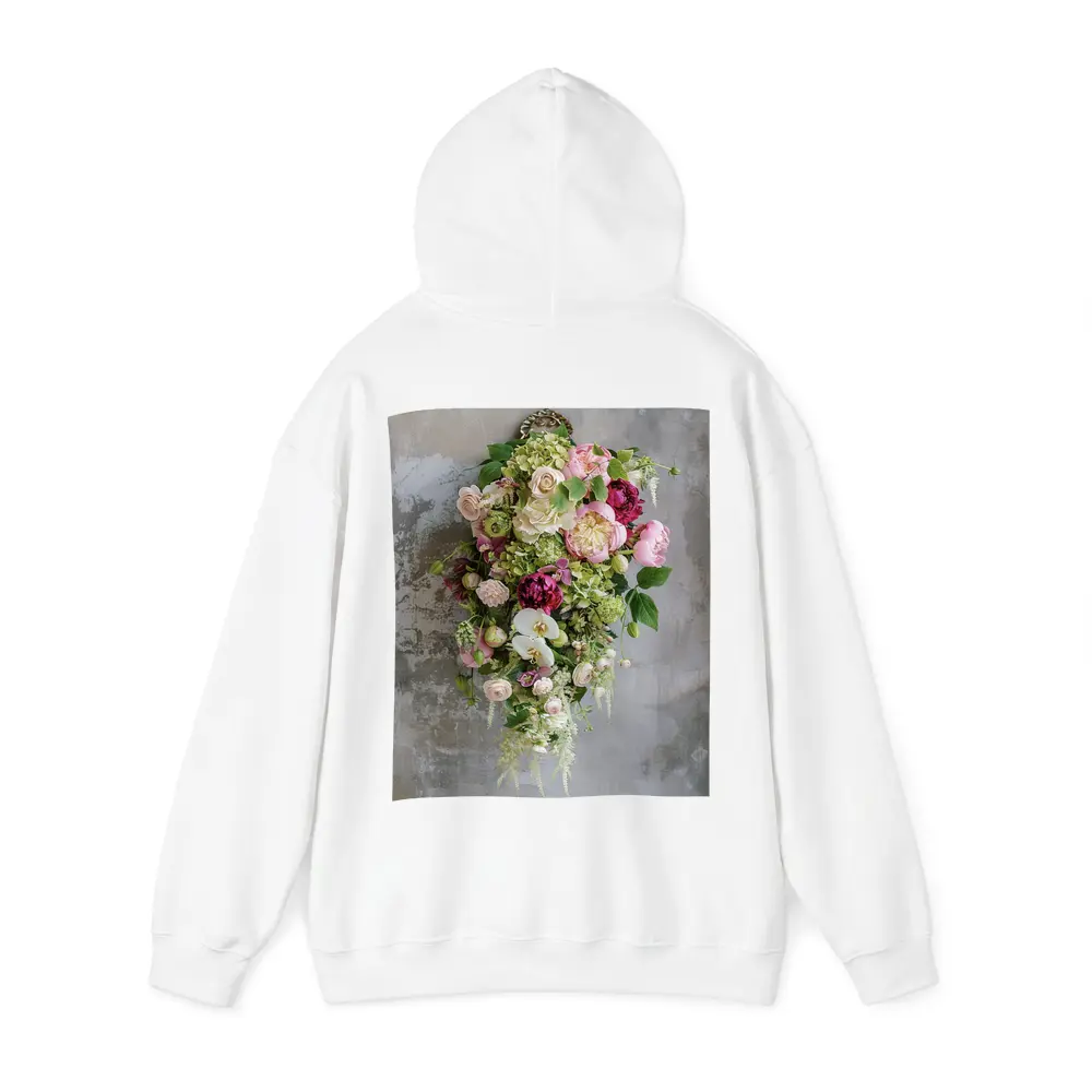 Pink Peonies Orchids Roses Floral Bouquet Gray – Hoodies