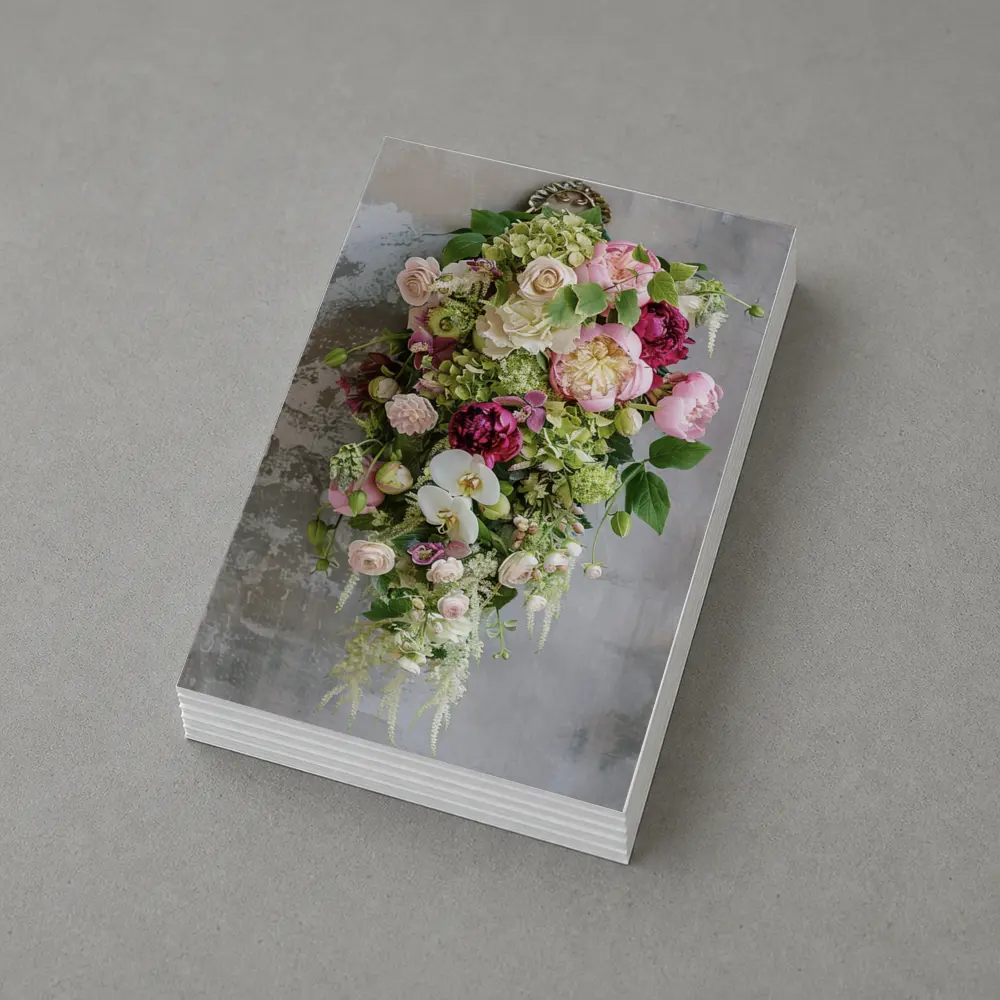 Pink Peonies Orchids Roses Floral Bouquet Gray – Postcards