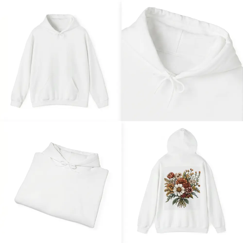 Autumn Wildflower Bouquet Botanical Illustration Art – Hoodies