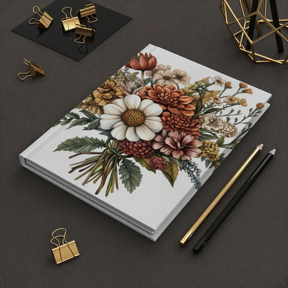 Autumn Wildflower Bouquet Botanical Illustration Art – Notebooks
