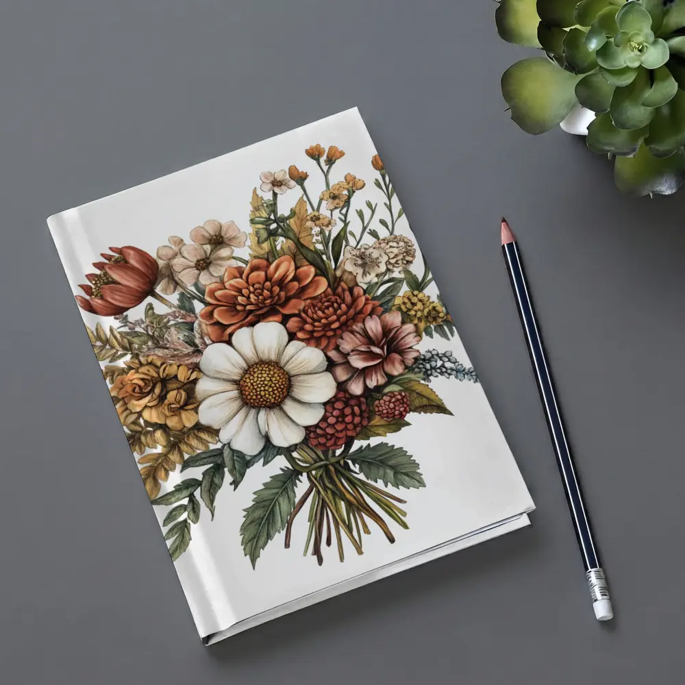 Autumn Wildflower Bouquet Botanical Illustration Art – Notebooks