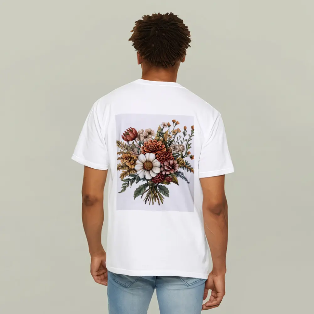 Autumn Wildflower Bouquet Botanical Illustration Art – T-Shirts