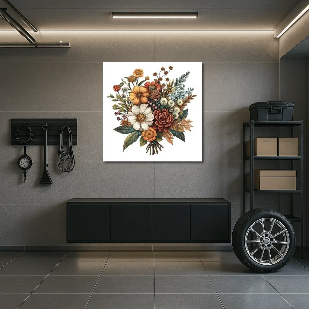 Autumn Wildflower Bouquet Botanical Illustration Art – Wall Art