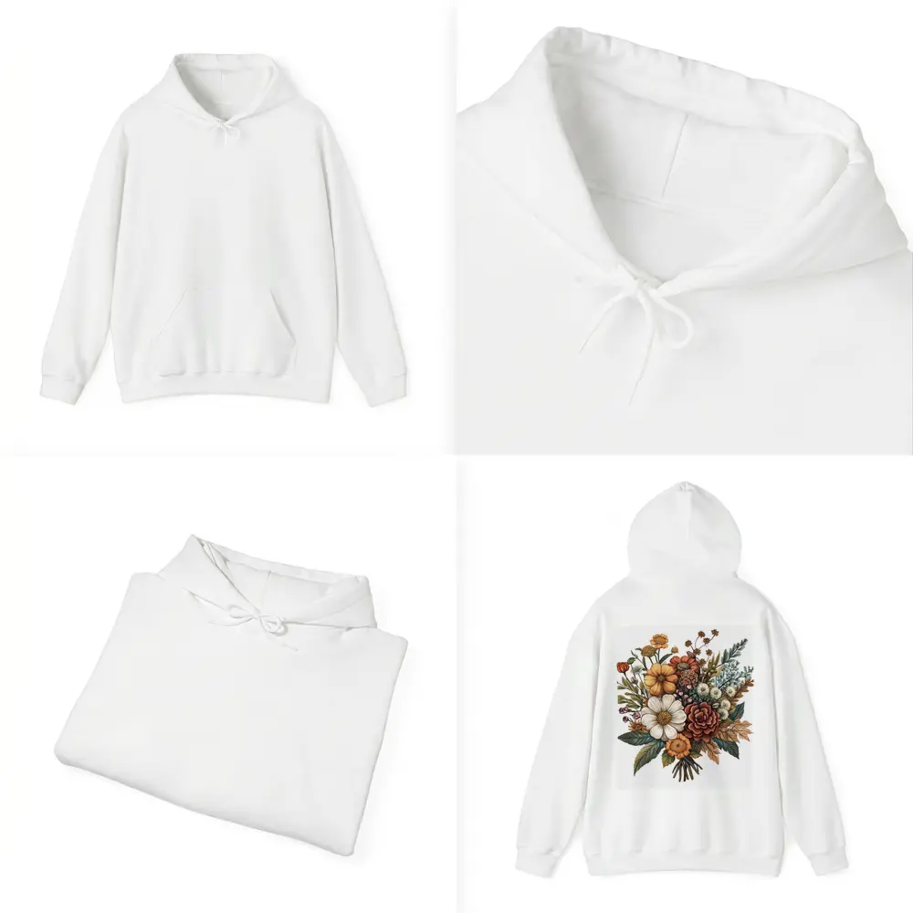 Autumn Wildflower Bouquet Botanical Illustration Art – Hoodies