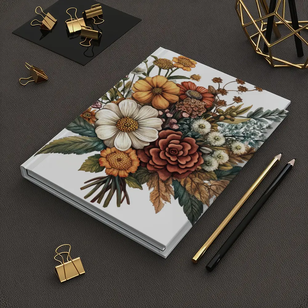 Autumn Wildflower Bouquet Botanical Illustration Art – Notebooks