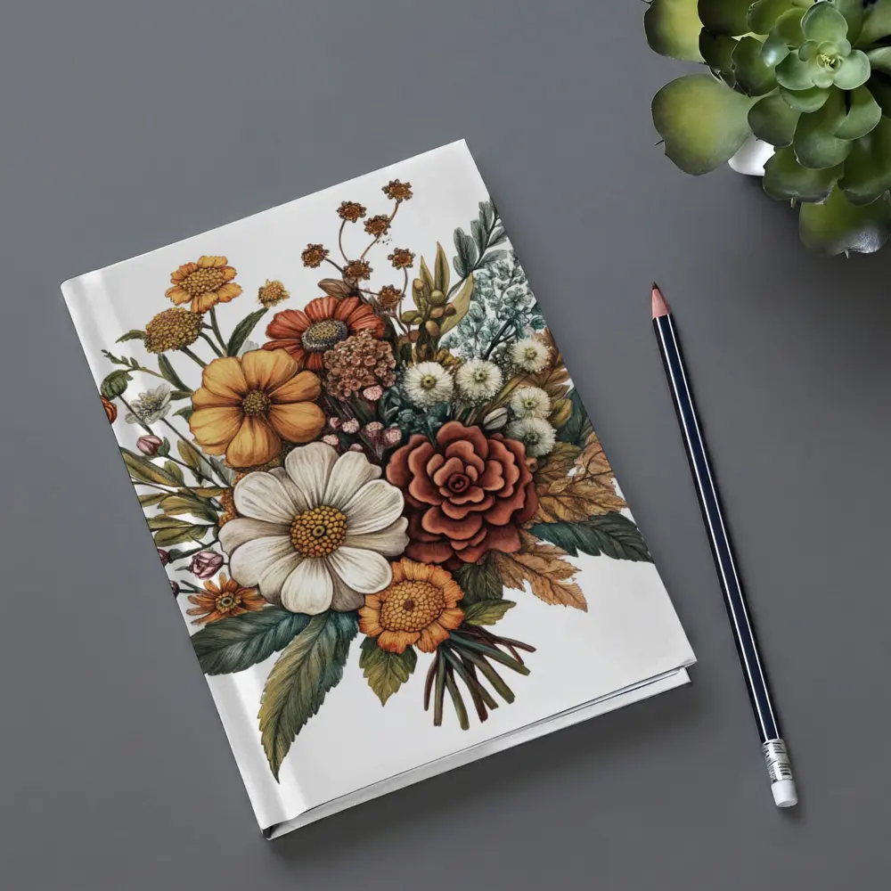Autumn Wildflower Bouquet Botanical Illustration Art – Notebooks