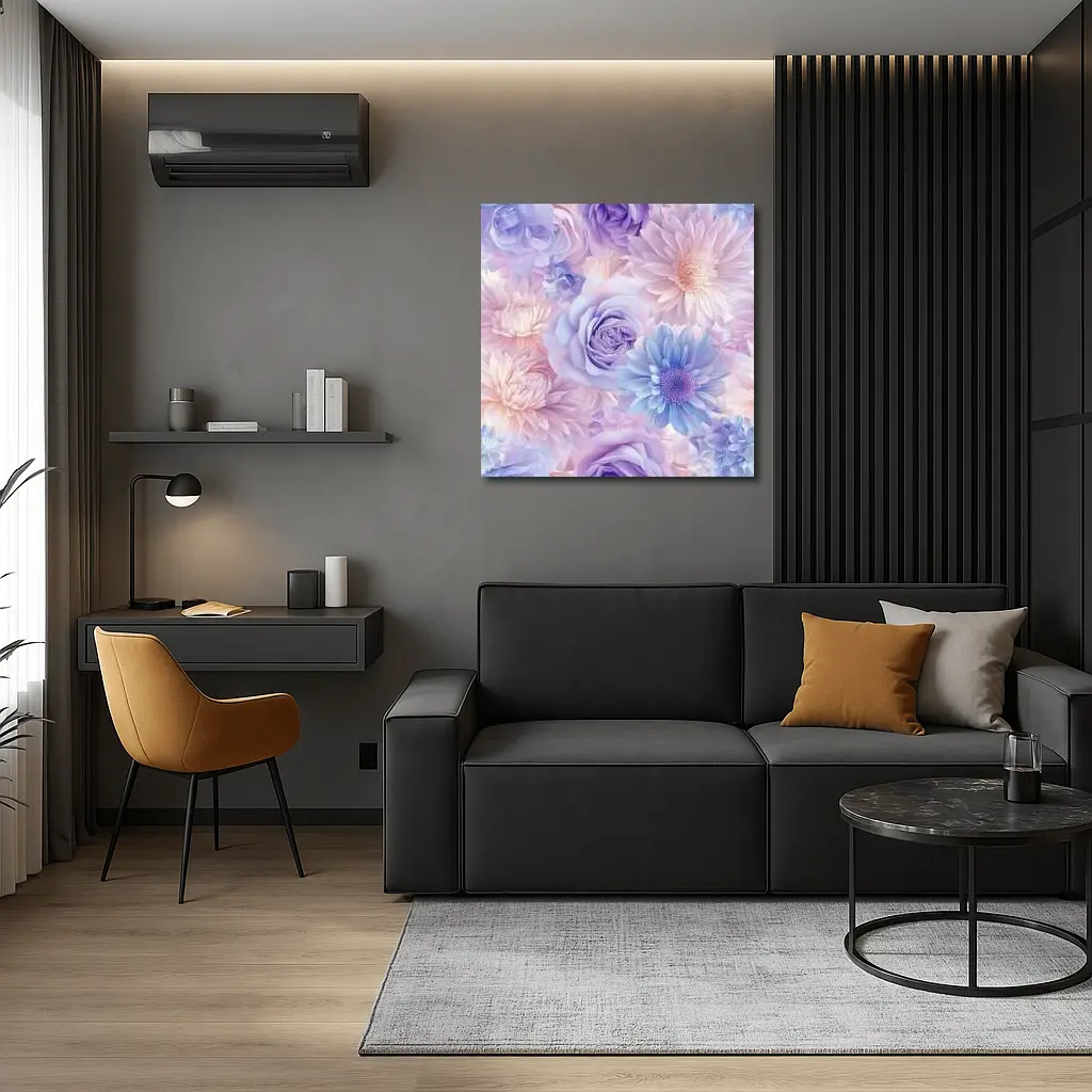 Pastel Roses Daisies Soft Floral Pattern – Wall Art