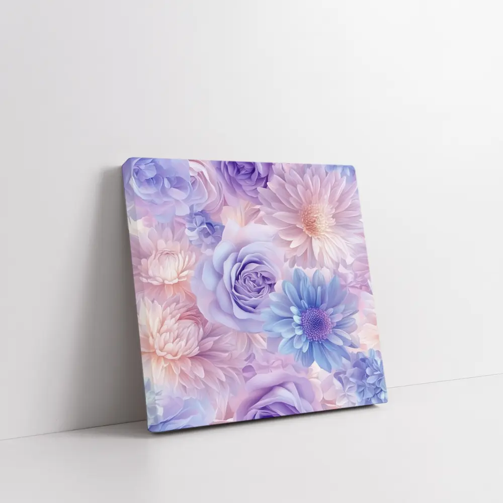 Pastel Roses Daisies Soft Floral Pattern – Wall Art