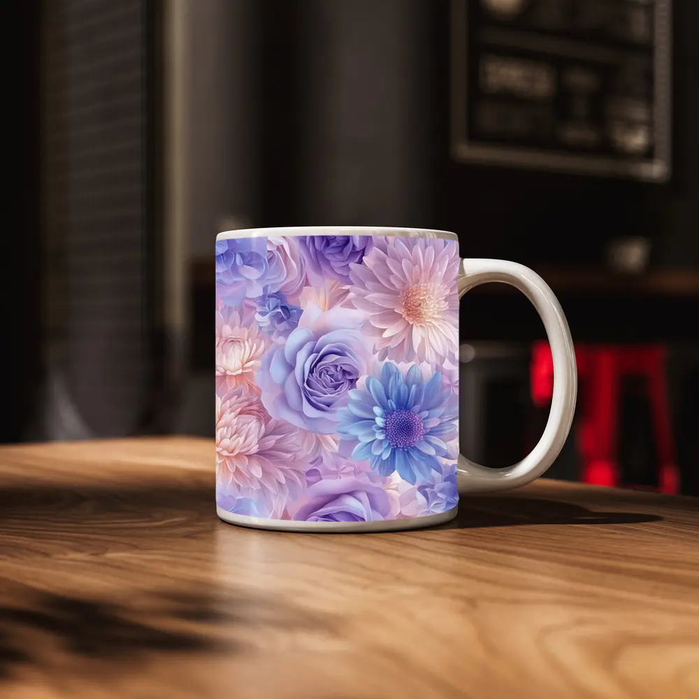 Pastel Roses Daisies Soft Floral Pattern – Mugs