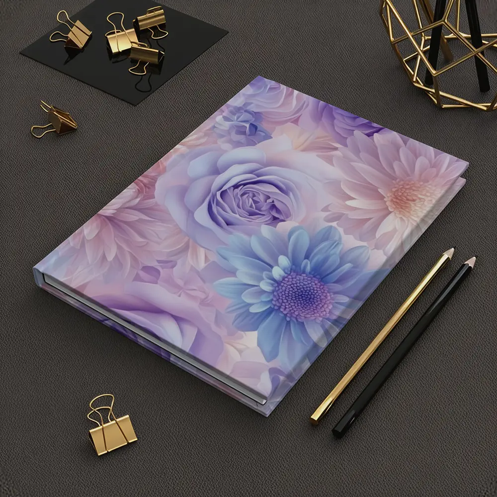 Pastel Roses Daisies Soft Floral Pattern – Notebooks