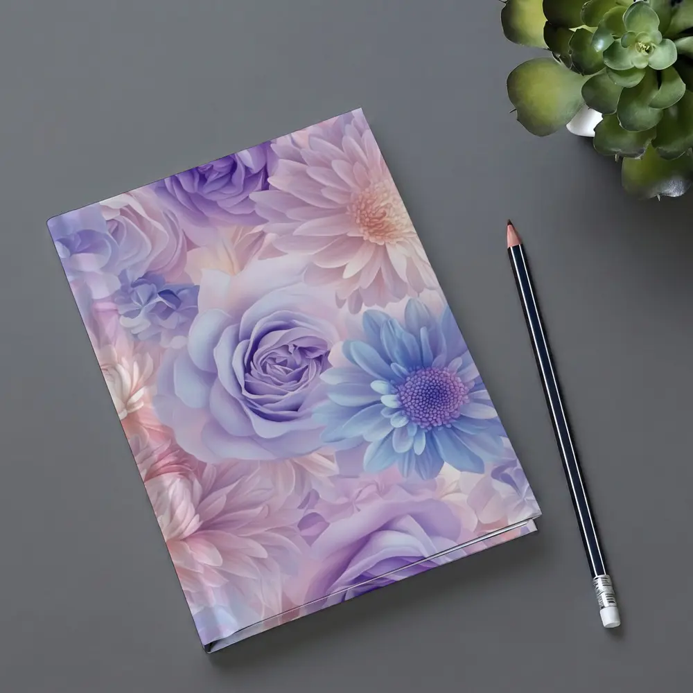 Pastel Roses Daisies Soft Floral Pattern – Notebooks
