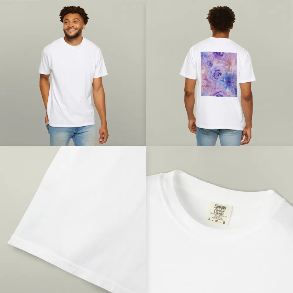 Pastel Roses Daisies Soft Floral Pattern – T-Shirts