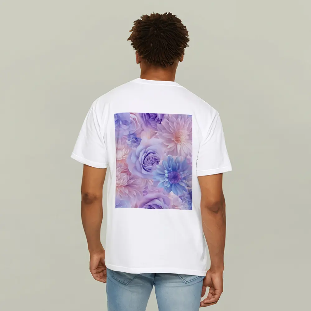 Pastel Roses Daisies Soft Floral Pattern – T-Shirts