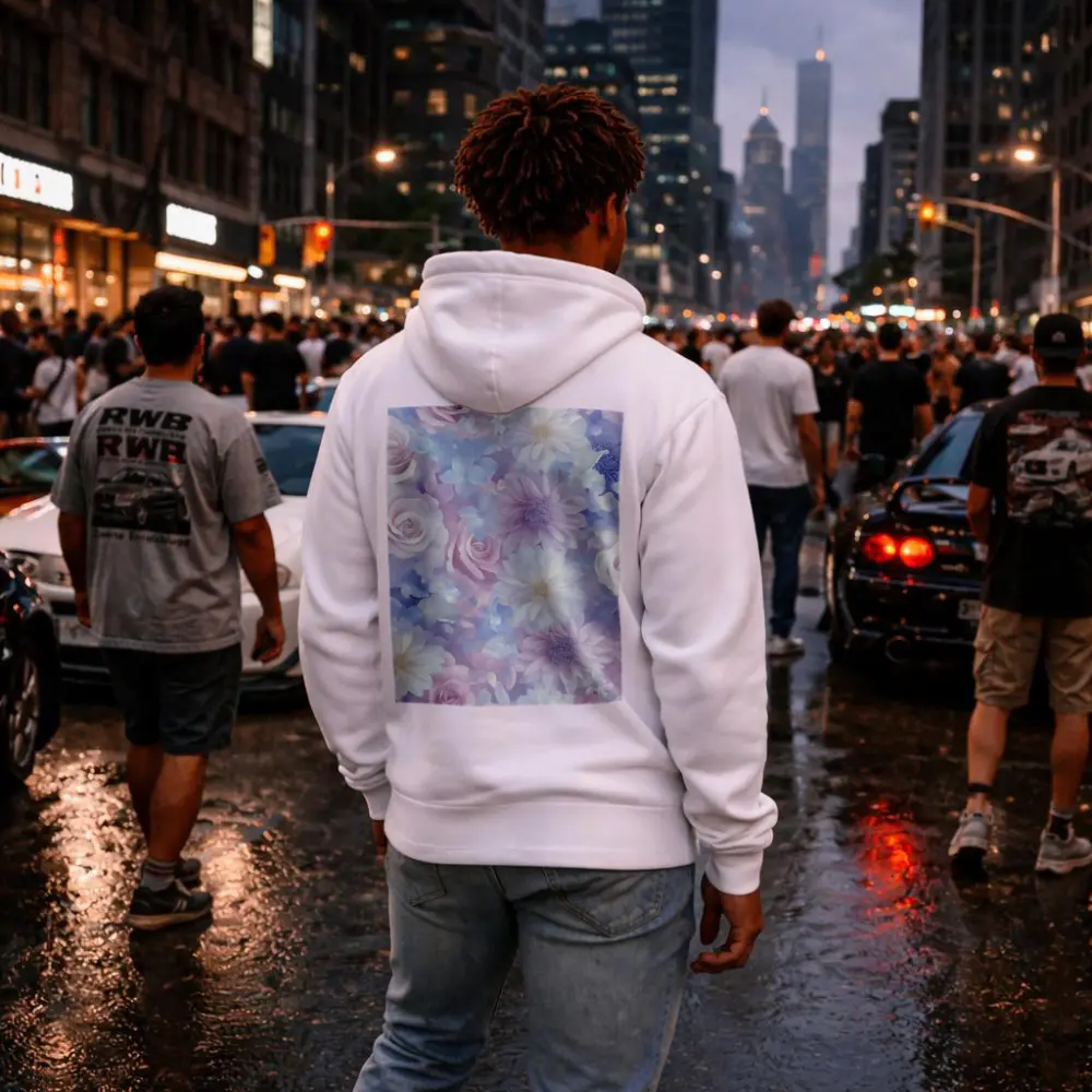 Soft Pastel Roses Daisies Floral Pattern – Hoodies