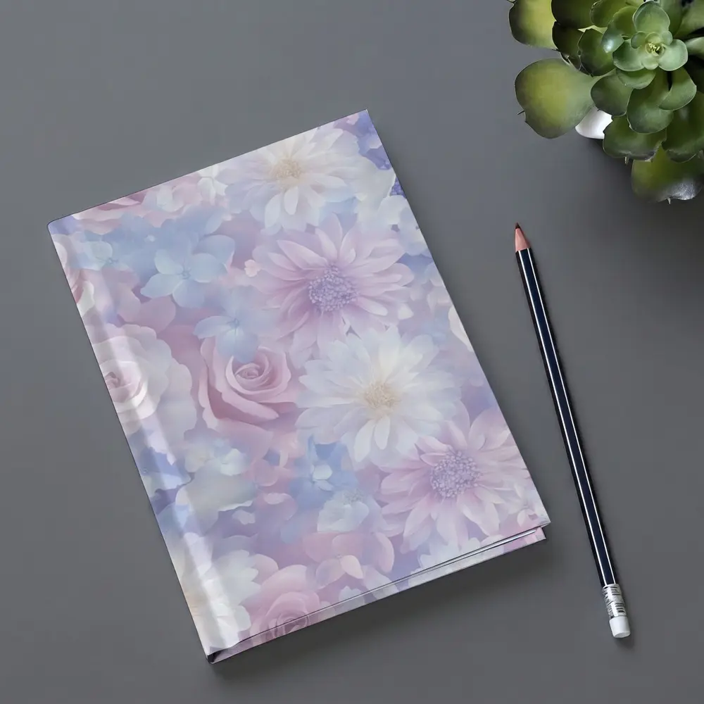 Soft Pastel Roses Daisies Floral Pattern – Notebooks