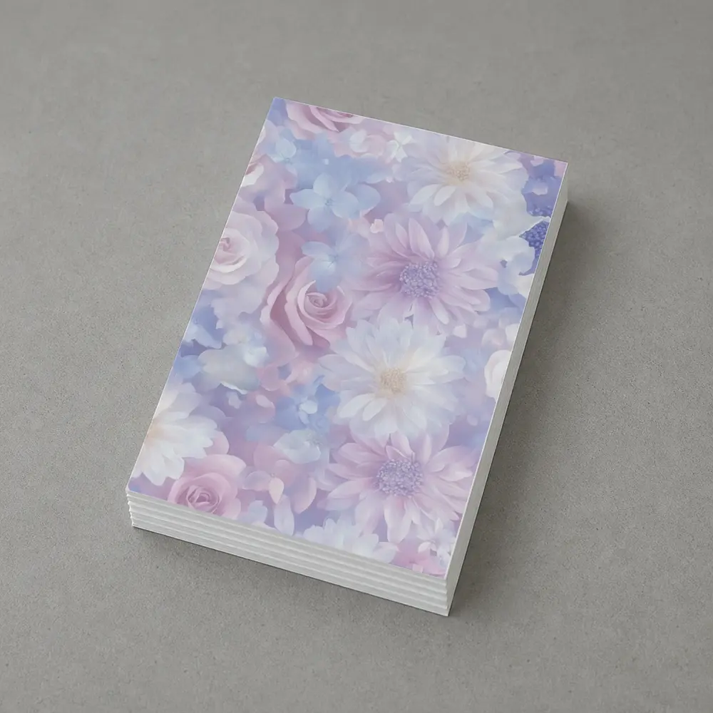 Soft Pastel Roses Daisies Floral Pattern – Postcards