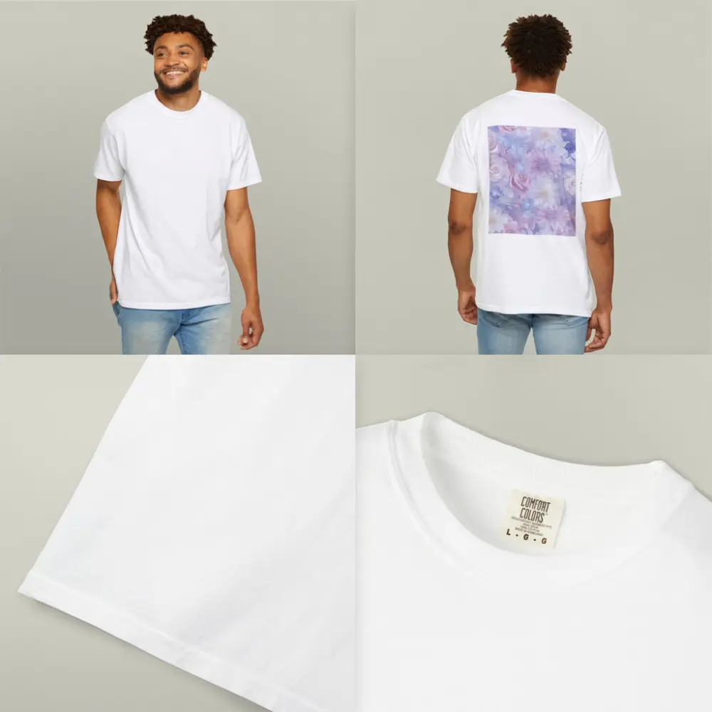 Soft Pastel Roses Daisies Floral Pattern – T-Shirts