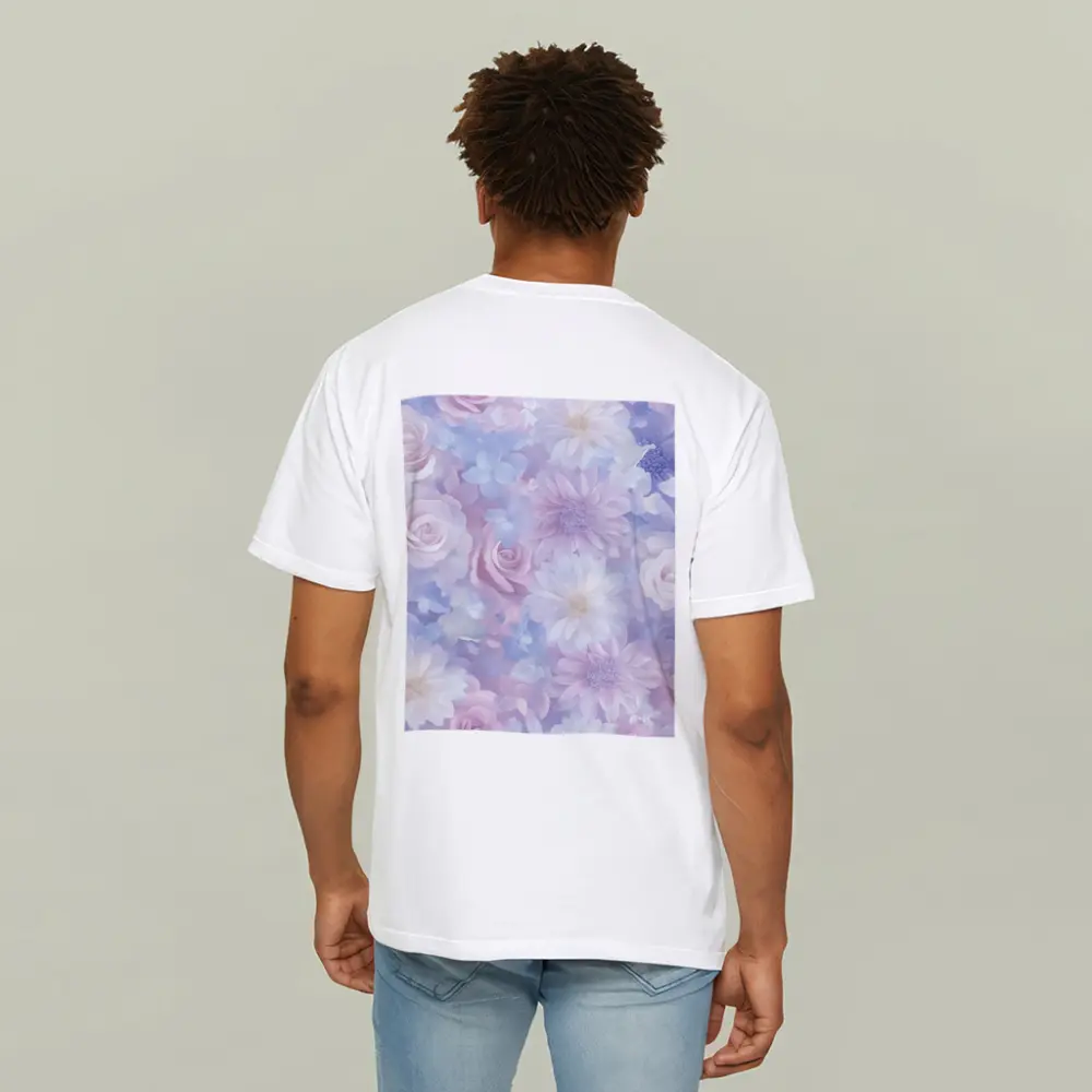 Soft Pastel Roses Daisies Floral Pattern – T-Shirts
