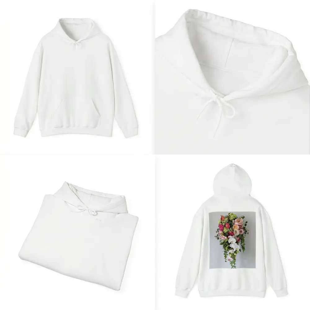 Cascading Orchid Rose Peony Floral Bouquet – Hoodies
