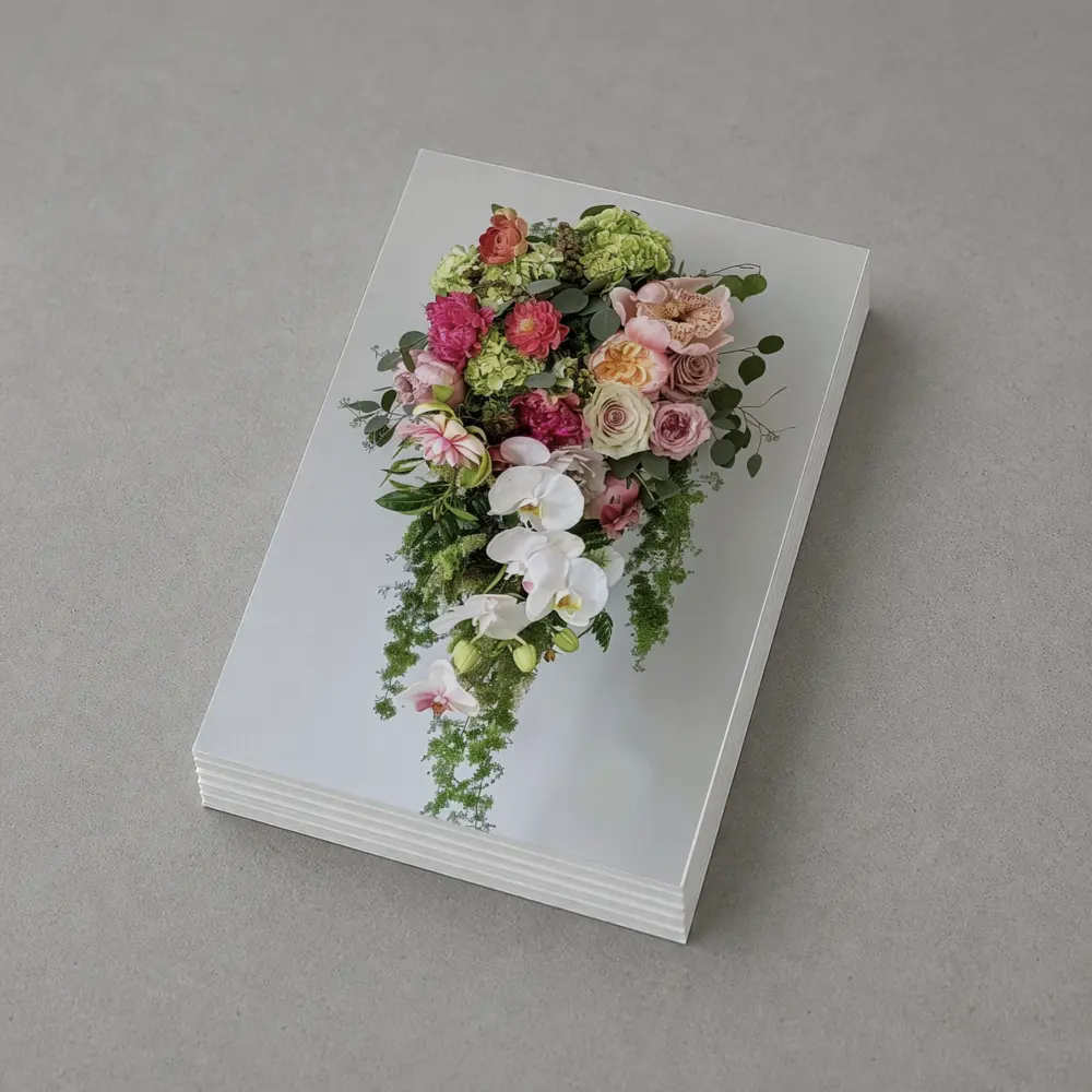 Cascading Orchid Rose Peony Floral Bouquet – Postcards