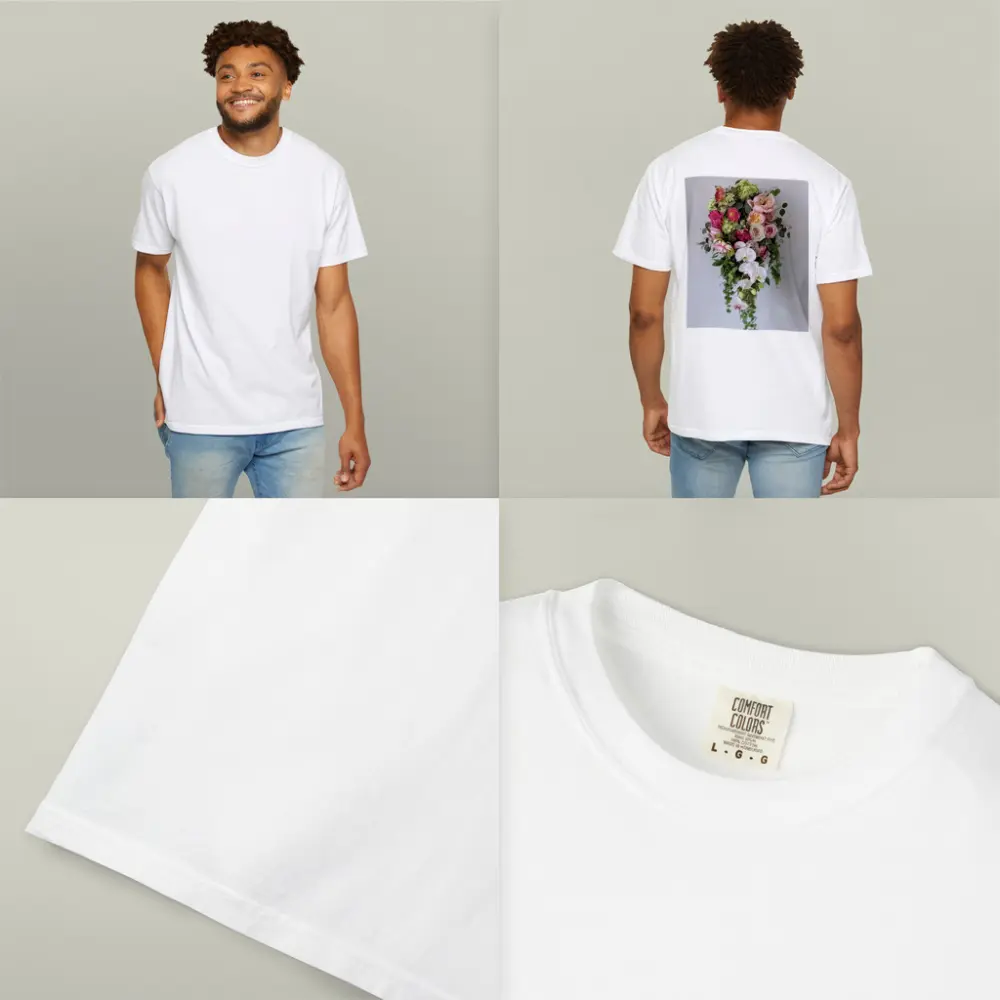 Cascading Orchid Rose Peony Floral Bouquet – T-Shirts