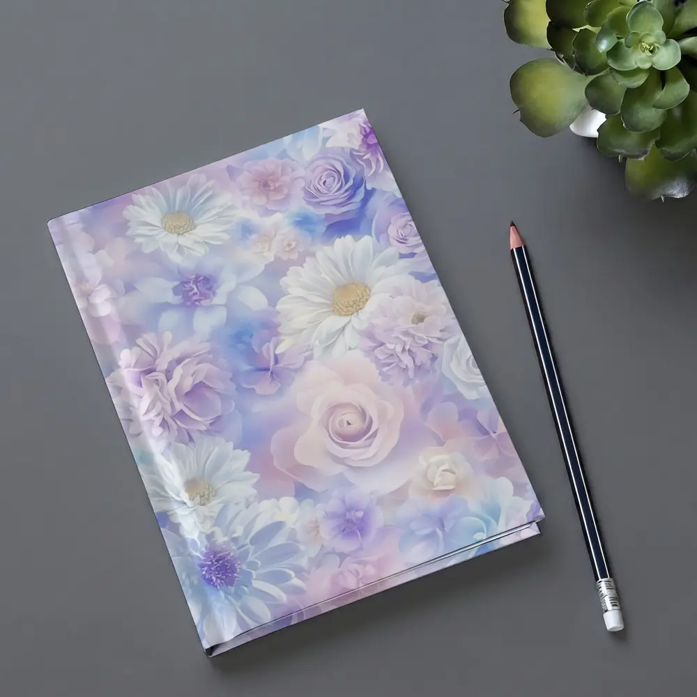 Soft Pastel Roses Daisies Floral Pattern – Notebooks