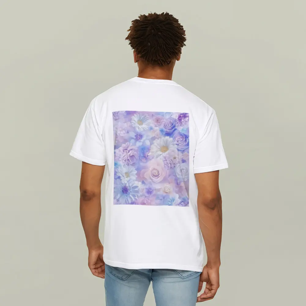 Soft Pastel Roses Daisies Floral Pattern – T-Shirts