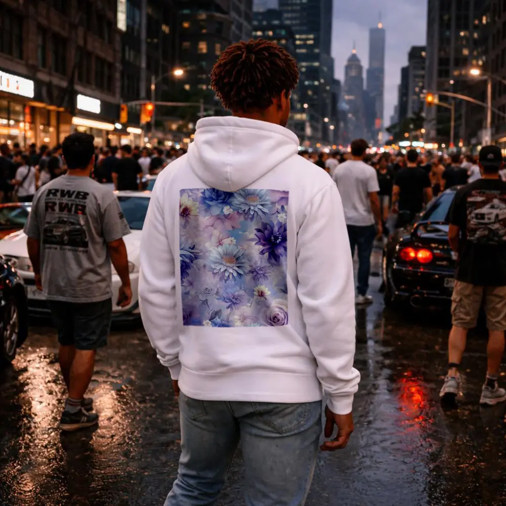 Soft Purple Blue Floral Watercolor Pattern Art – Hoodies