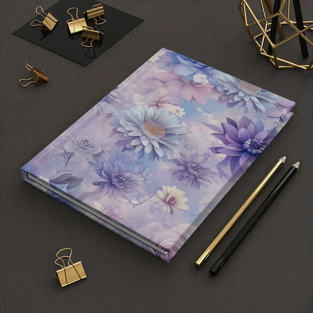 Soft Purple Blue Floral Watercolor Pattern Art – Notebooks