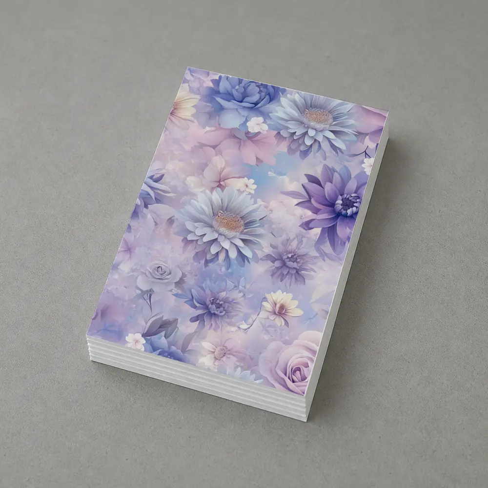 Soft Purple Blue Floral Watercolor Pattern Art – Postcards