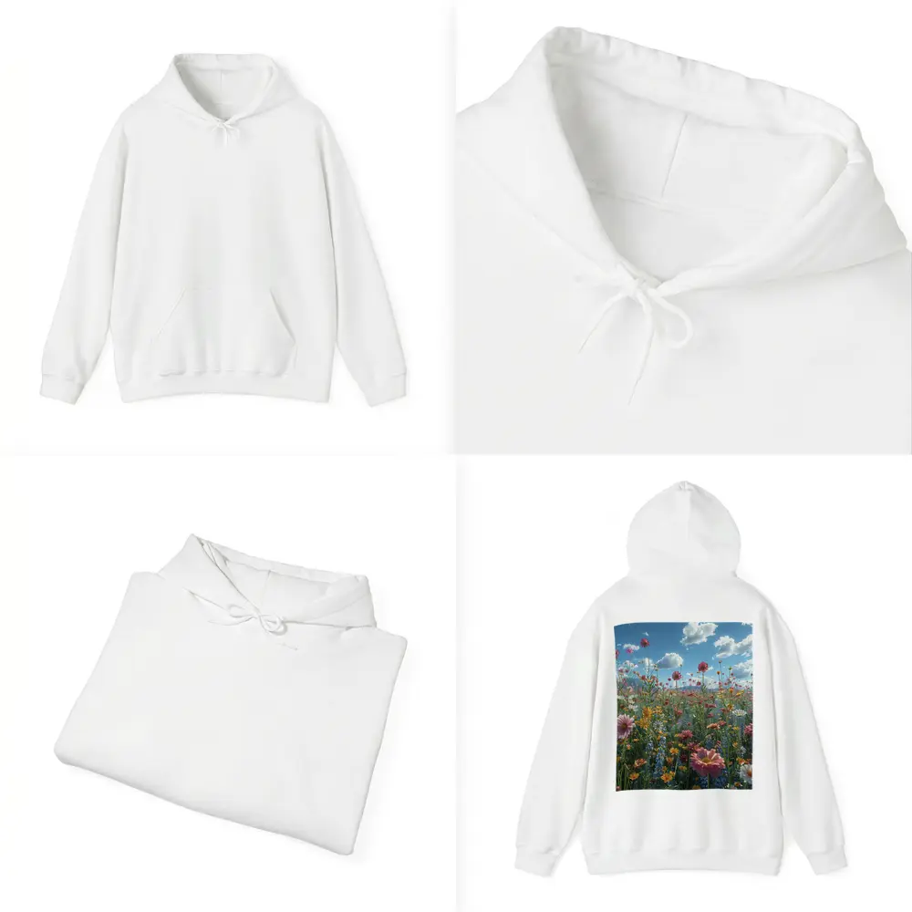 Wildflower Field Blue Sky Sunny Day – Hoodies