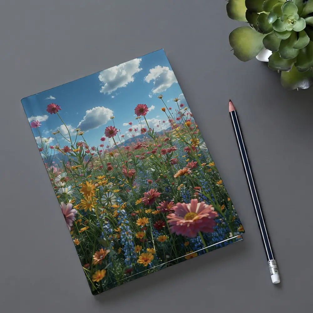 Wildflower Field Blue Sky Sunny Day – Notebooks