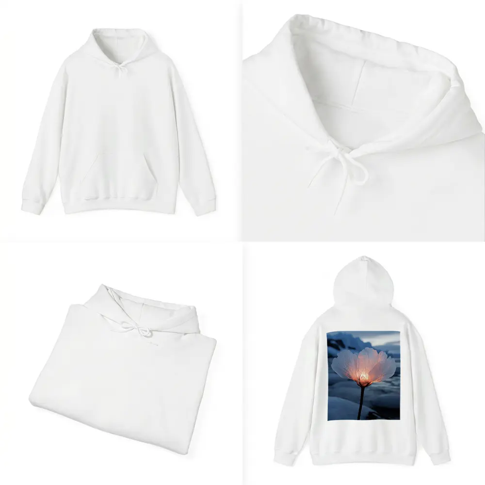 Glowing Ice Flower Arctic Glacier Winter Scene – Hoodies