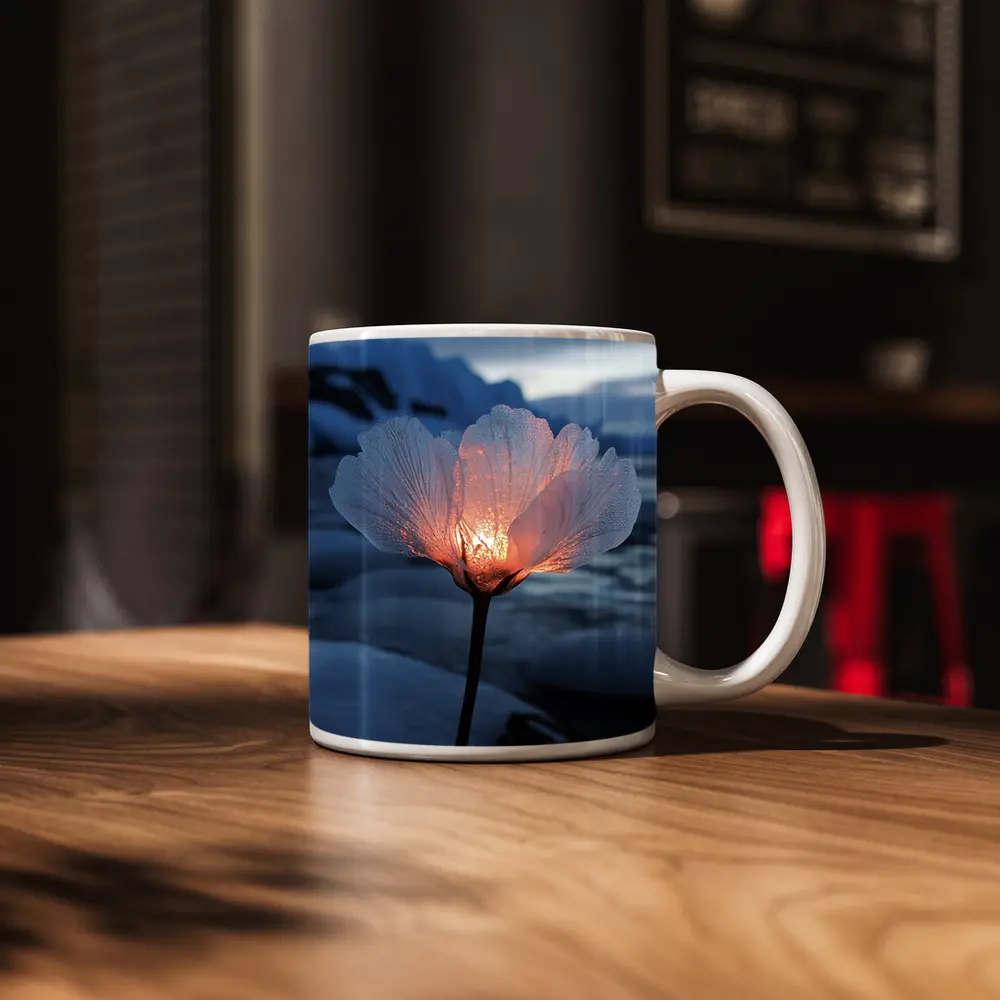Glowing Ice Flower Arctic Glacier Winter Scene – Mugs