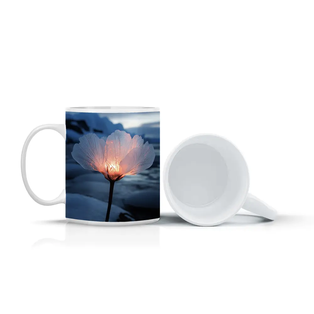 Glowing Ice Flower Arctic Glacier Winter Scene – Mugs