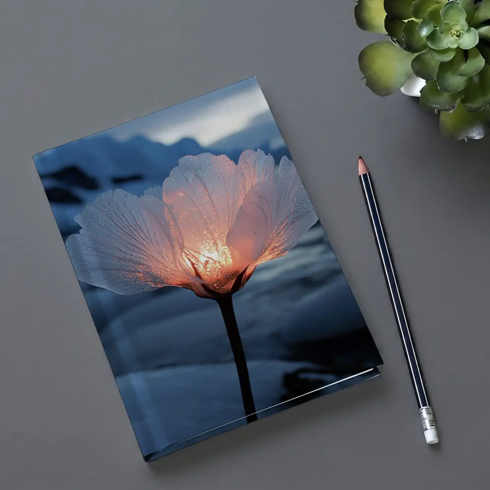 Glowing Ice Flower Arctic Glacier Winter Scene – Notebooks
