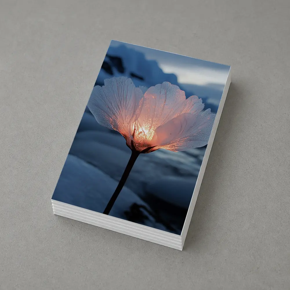 Glowing Ice Flower Arctic Glacier Winter Scene – Postcards