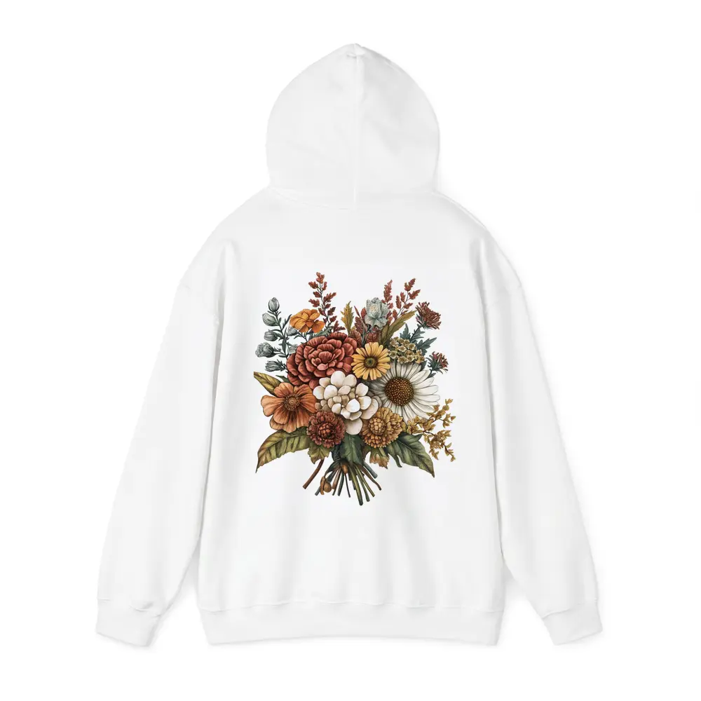 Autumn Wildflower Bouquet Botanical Illustration Art – Hoodies